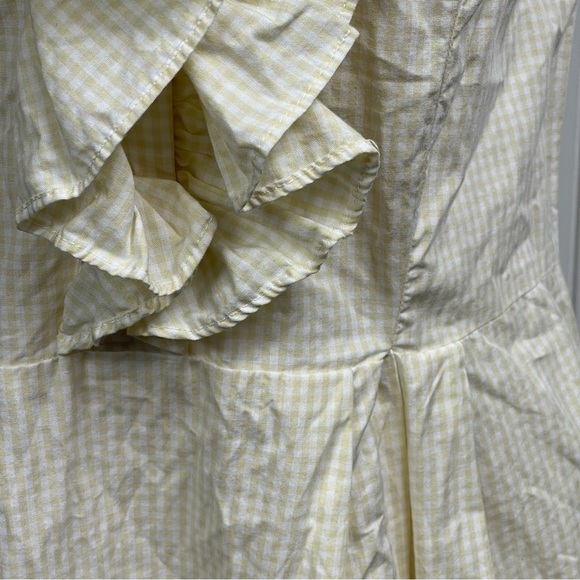 YELLOW Gingham Sleeveless Cotton Dress Size 12 - Picture 11 of 12
